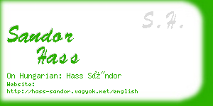 sandor hass business card